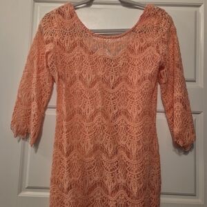 Elegant Lace Coral Top